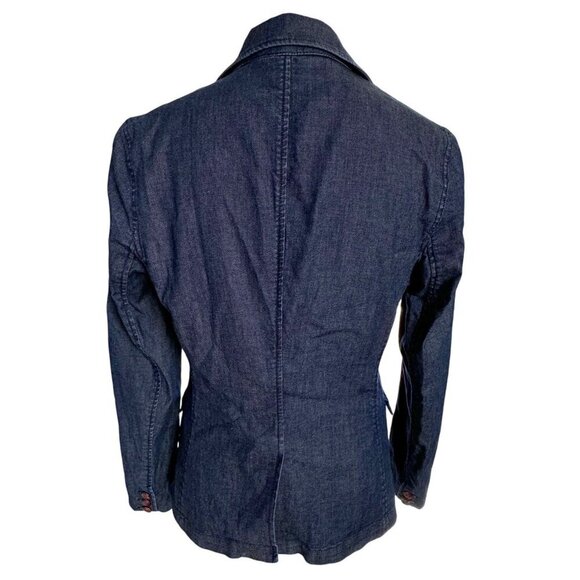 Sundance Women's Size 6 Blue Denim Cotton Tania Blazer Jacket One Button - Picture 3 of 14